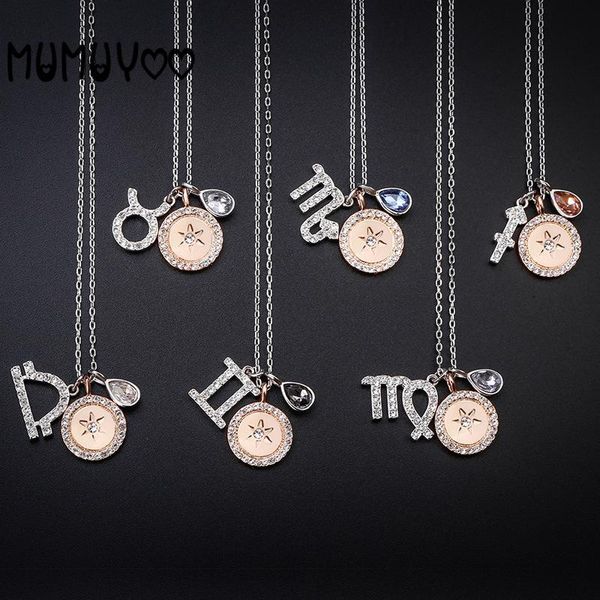 

necklaces fashion jewelry swa1 1 glamour twelve constellation necklace women exquisite collarbone chain girl., Silver
