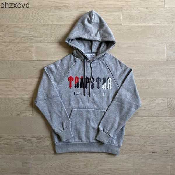 

tracksuits men's trapstar shooters hooded men woman tiger towel embroidery pullover fleece sweatshirts streetwear 4j3w, Gray