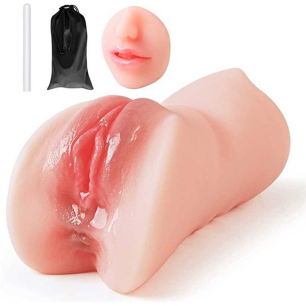 

factory outlet 3-in-1 device realistic pocket cat strap drying stick waterproof storage bag double headed male toy with tongue texture and t