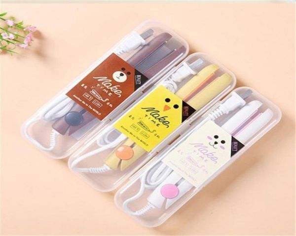 

mini ceramic electric hair straightener curling irons portable travel straightening irons flat irons professional hair styling too3713904, Black