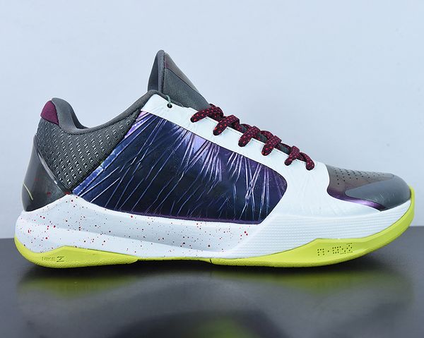 

mens basketball shoes mamba 5 protro chaos purple/cyber-white-black outdoor sports snkrs with original box