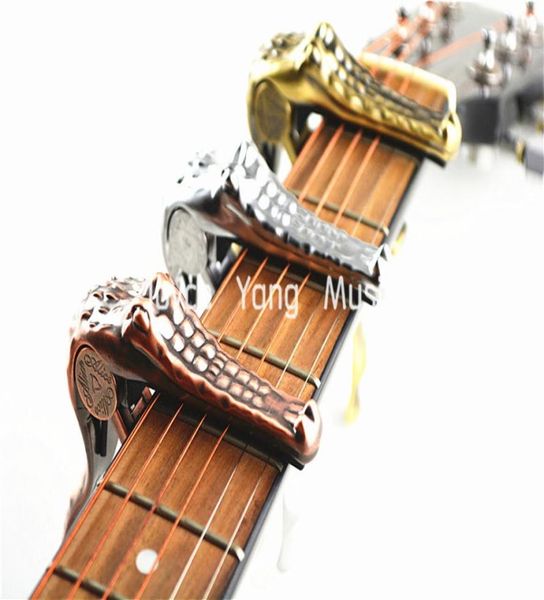 

alice a007g metal crocodile guitar capo clamp for acoustic electric guitar goldsilverbronze wholes2858077