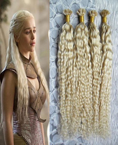 

blonde brazilian hair kinky curly u tip hair extensions human 200g 1gstrand keratin capsules fusion hair extension1638333, Black