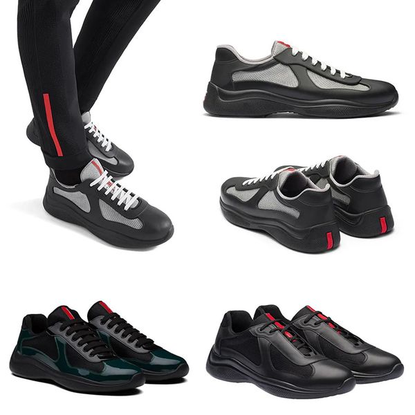 

america's cup xl leather sneakers colors leather casual prad pradas shoes patent leather flat sneaker black mesh lace-up outdoor runnin