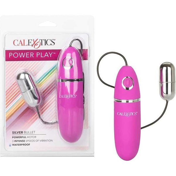 

factory outlet calexotics power play wired remote control bullet shaker waterproof toy couple vibe egg massager silver