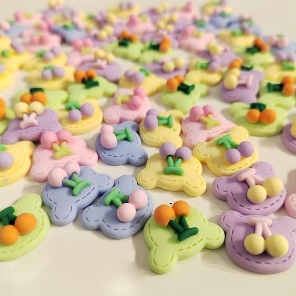 

polish 500pieces1621mm diy resin candy cherry bear shape sticker beads. decorate scrapbook for woman kids hairpin jewelry accessories, Blue