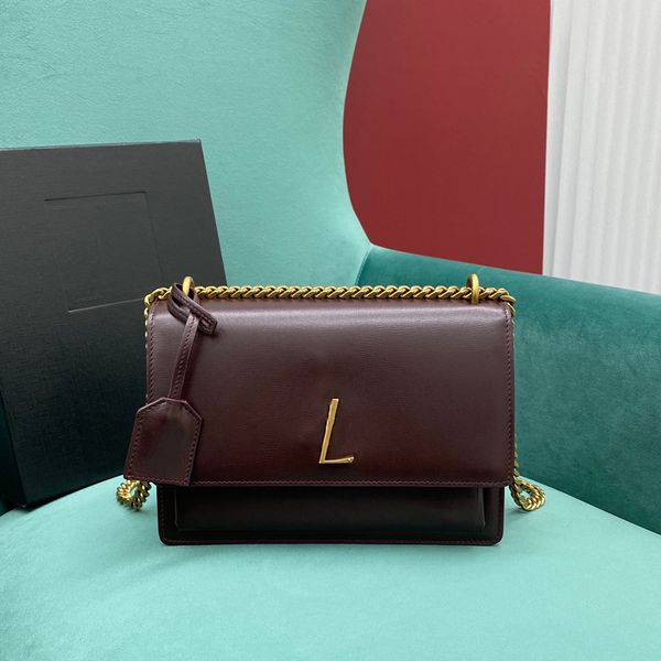 

designer flap bag luxury chain bag genuine leather shoulder bag 22cm high imitation crossbody bag with box zy010