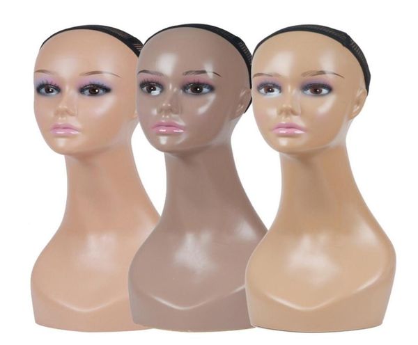 

peb female head plastic mannequin head for wigs hat jewelry display 3colors available1492068, White