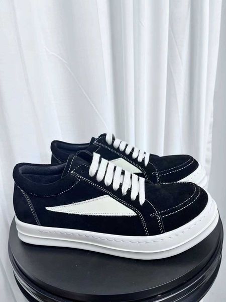 

ro small triangle low leather shoes with thick soles black and white lace up high street casual board shoes for couples