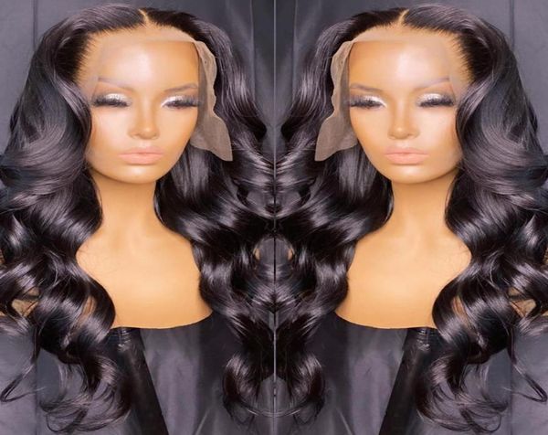 

lace wigs body wave 13x6 transparent frontal human hair brazilian loose water wavy front wig for black womenlace7860292, Black;brown