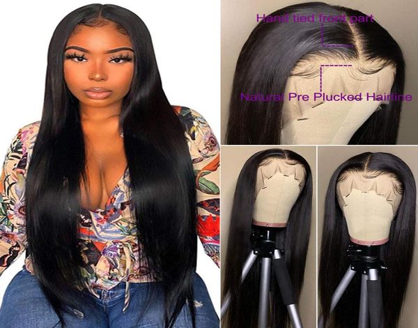 

150 remy pre plucked 13x4 lace frontal wig straight lace front wig lace front human hair wigs remy 4x4 straight closure wig7108118, Black