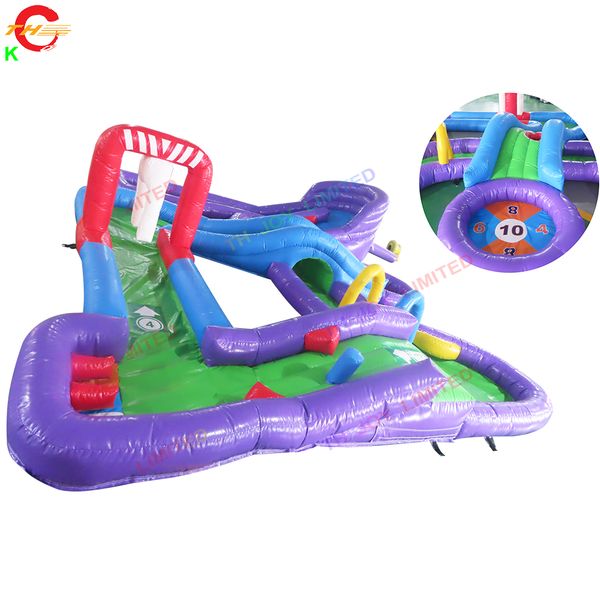 

outdoor activities mini golf court inflatable golf game toys for kids with blower for sale