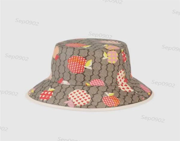 

apple pattern fisherman hats men women wide brim hat couple outdoor luxury cap spring summer sunscreen breathable caps7204293, Black;white