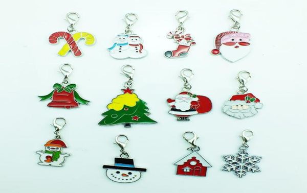 

mix floating charms fashion christmas charm with lobster clasp diy christmas decoration jewelry making findings3384956, Bronze;silver