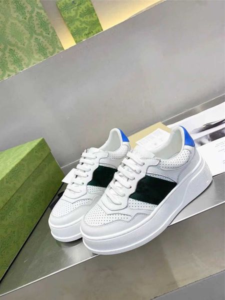 

luxury designer dress guccie shoes ace embroidered leather sneaker wedge espadrille platform shoe guccie for women mens, Black
