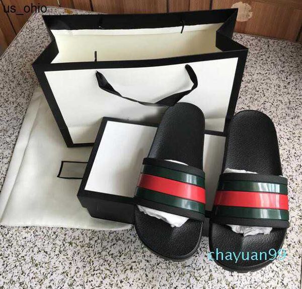 

sandals 2021 slide sandals designer shoes luxury summer fashion wide flat slipper men and women sandal flip flops j230522, Black