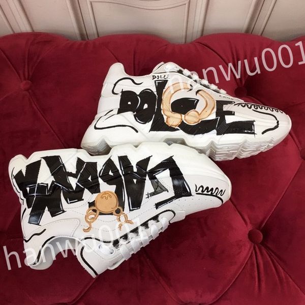 

new luxury quality casual shoes designer men shoe leather lace up men fashion platform sneakers white black mens womens