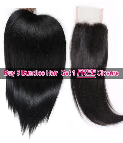 

ishow hair big s promotion buy 3 bundles 828inch brailizan peruvian malaysian straight hair extensions get 1 lace closur2937660, Black