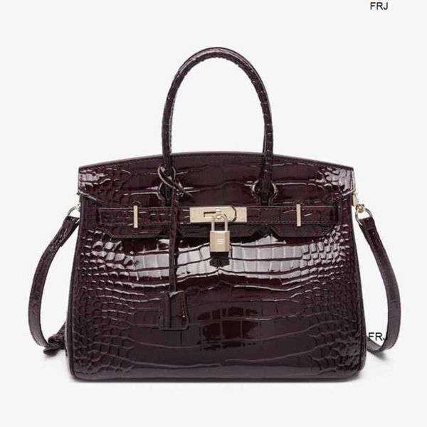 

designer bags birkin handbags have logo yuan bag custom grape purple leather crocodile 2023 new first laye have logo frj