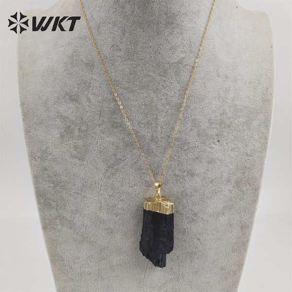 

necklaces wtn1405 wkt 2022 style black tourmaline pendant women party gift necklace trend jewelry beautiful accessory, Silver