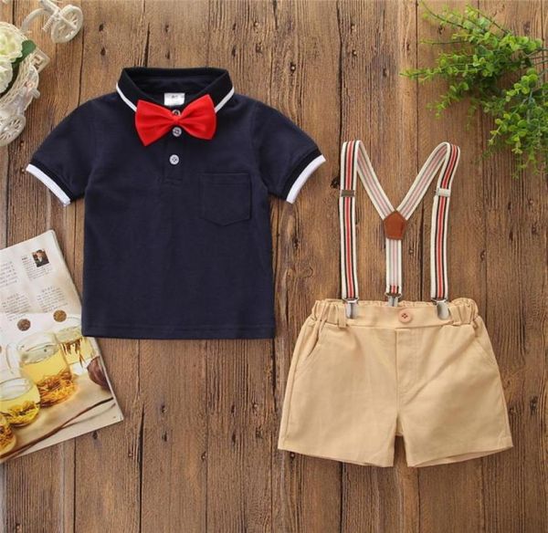 

boys clothes toddler kids baby boys outfit clothes bow tie shirtshorts gentleman party pullover suit vetement enfant garcon4819027, White