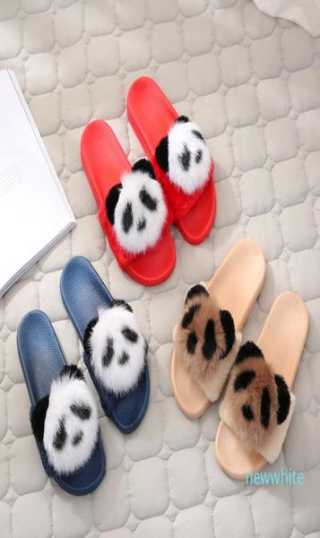 

slippers women home slippers indoors cute panda wearing sandals antislip house shoes woman2504784, Black