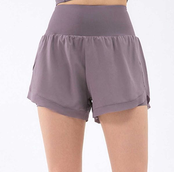 

lu-ds113 womens yoga outfits sportswear high waist shorts exercise fitness wear short pants girls running elastic prevent wardrobe culotte 0