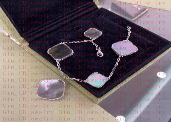 

designer classic lucky clover bracelet 18k white gold plated ladies and girls valentine039s day mother039s day engagement je7421615, Golden;silver