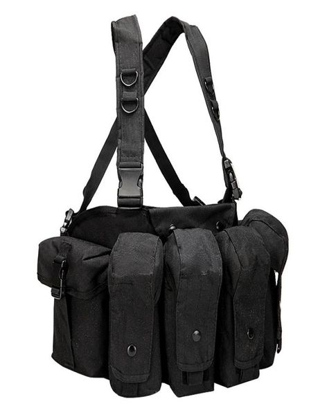 

chest rig tactical vest army equipment pouch outdoor paintball hunting vest men tactical chest pouch durable1761911, Camo;black