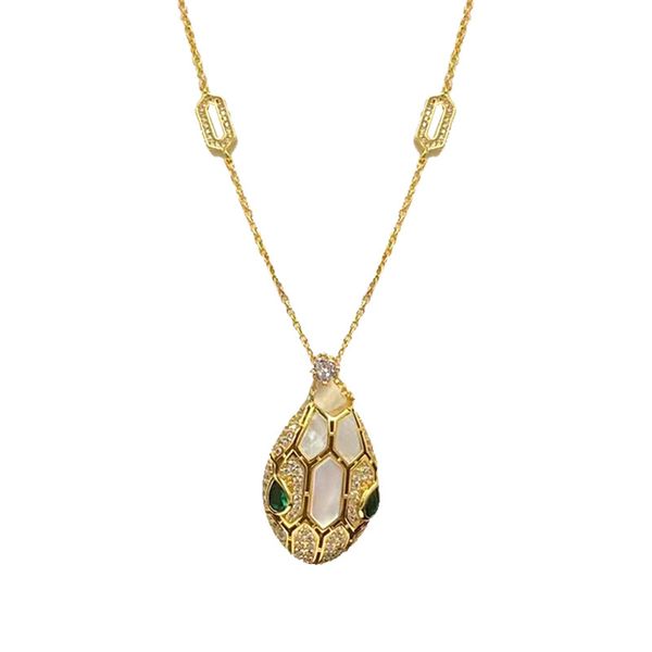

18k gold plated brand designer snake necklace diamond snakehead pendant luxury designer jewelry for women girls party wedding accessories, Silver