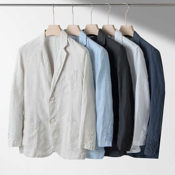 

men's linen suit coat men's casual small suit loose casual suit single west, White;black