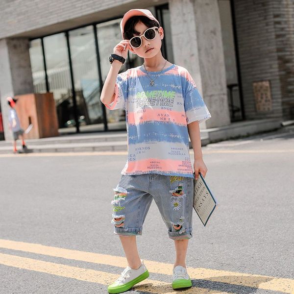 

2023ss summer short sleeves t-shirt +short pants sets cotton t shirts tracksuits hight quality designer children fashion t shirts size 110-1, White