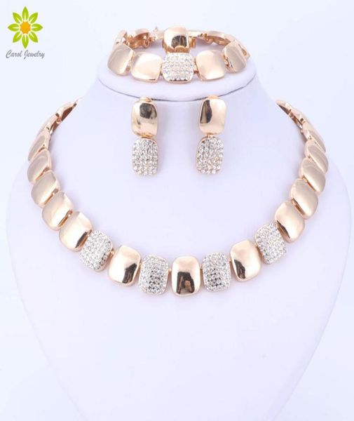 

dubai gold color jewelry sets nigerian wedding african beads crystal bridal jewellery set women wedding party7064753, Slivery;golden