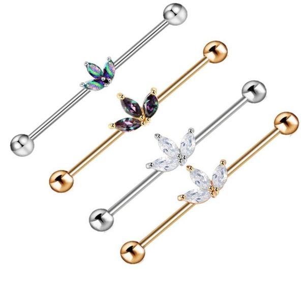 

surgical steel industrial barbell plugs tunnels for women men cartilage earring ear body piercing jewelry 1 12 inch 38mm bar5780519, Silver