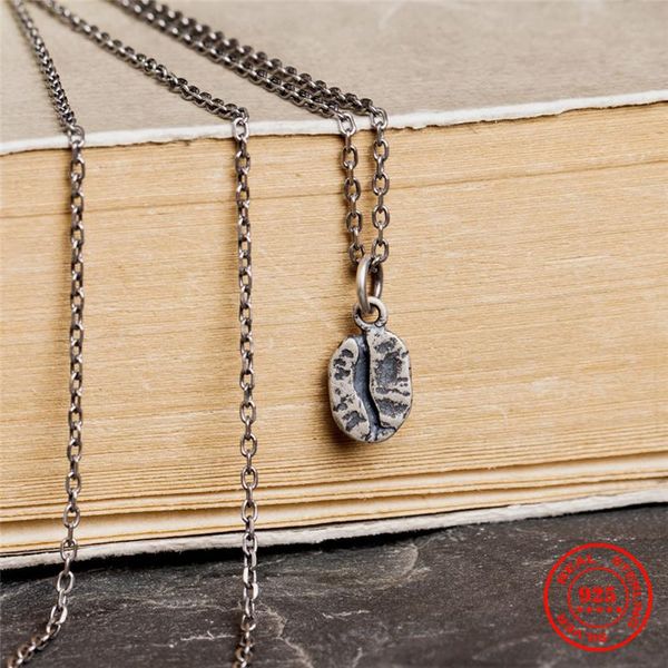 

necklaces mkendn 925 sterling silver tiny coffee beens pendants necklace retro color for women men girls birthday party gift