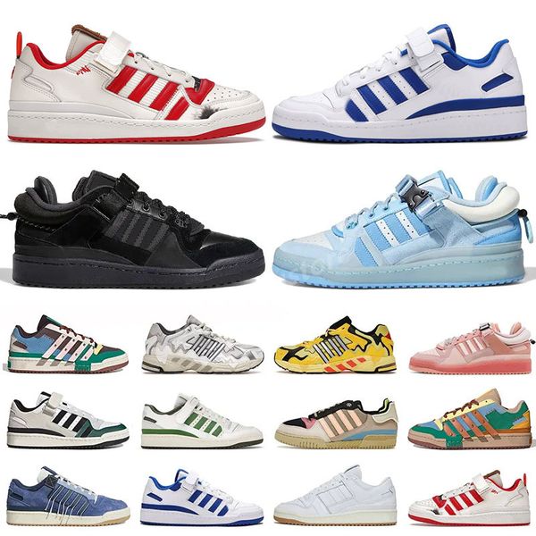 

shoes bad bunny forum buckle low pink easter egg couple casual sports trainer sportswear skateboard sneaker light pink size 35-45 available, White;red