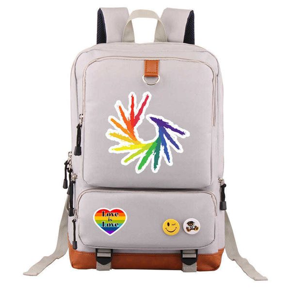 

rainbow backpack casual shoulder bag oxford schoolbag 0819