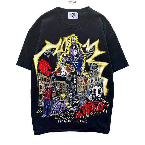 

mens tshirts high street warren lotas tshirt oversized streetwear womens t shirt for men y2k clothing 230317guyi, White;black