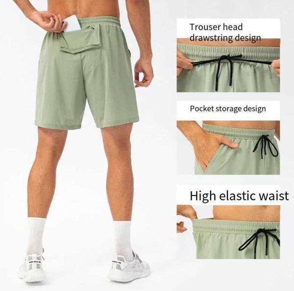 

yoga outfit lulu men summer fitness shorts with the same paragraph are light breathable and quick-drying gym pweaty pant 3ess, White;black