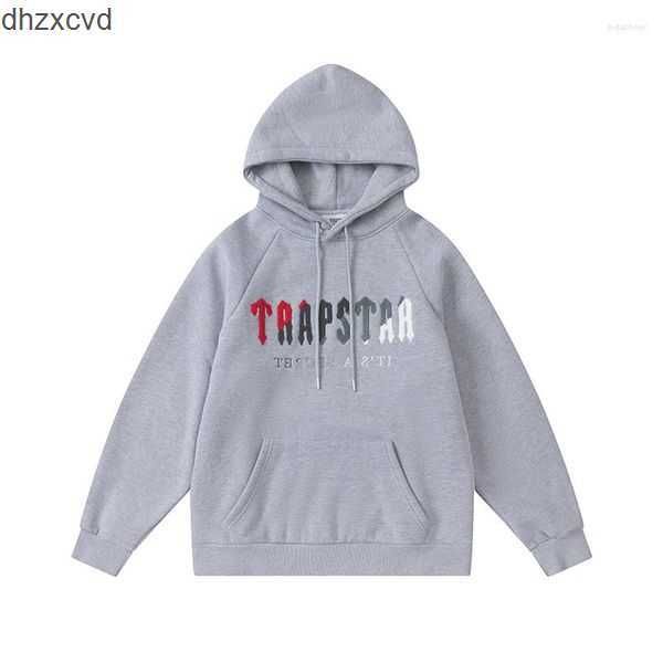 

tracksuits men women color flocking hoodie sweatshirt suit trapstar fleece set hoody men's clothing sweat trapstarmen's 5mc4, Gray