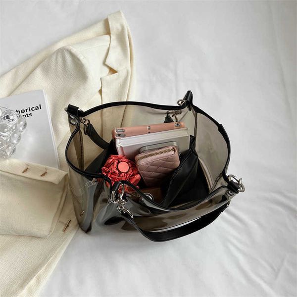 

lgbt shopping bags pride 2023 western style new transparent jelly bag daily vertical stripe weaving women s rainbow shoulder 230522