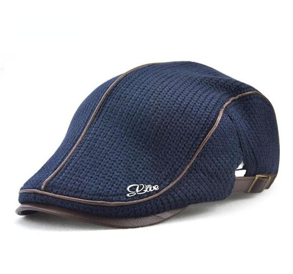 

berets winter knitted beret casquette homme leather flat cap for men boina hombre visor hat planas snapback hats2405936, Blue;gray