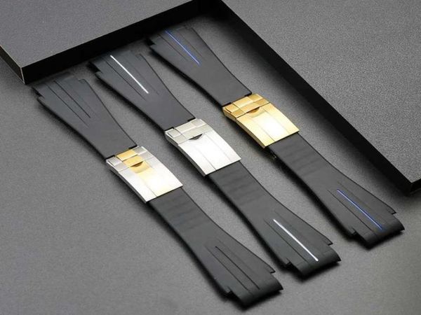 

watch bands rubber strap men039s and women039s accessories folding buckle for gmt ghost king deep sea sports silicone3905630, Black;brown