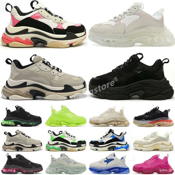 

2023 men women triple s sneaker luxury designer shoes black white blue red green yellow bred mens platform trainer 36-45 b5, White;red