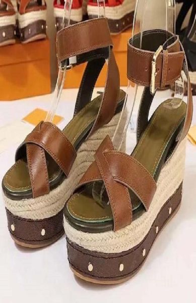 

spring wedge sandals classics slippers summer flat sandals slides fashion leather beach shoes sh02 l012151820, Black