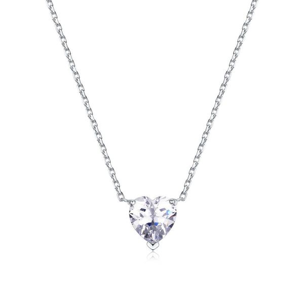

necklaces sell like cakes 2 colors class lady fashion heart pendant necklace crystal jewelry new girls women 925 sterling silver