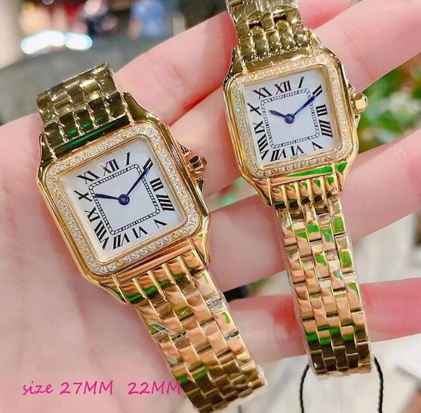 

luxury watch womens watch square watches designer diamond watchs premium quartz movement size 27x27 22x22 stainless steel bracelet sapphire, Slivery;brown