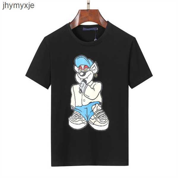 

summer new fashion t luxury cartoon print pattern men's short sleeved shirt women's designer tshirt ujxz, White;black