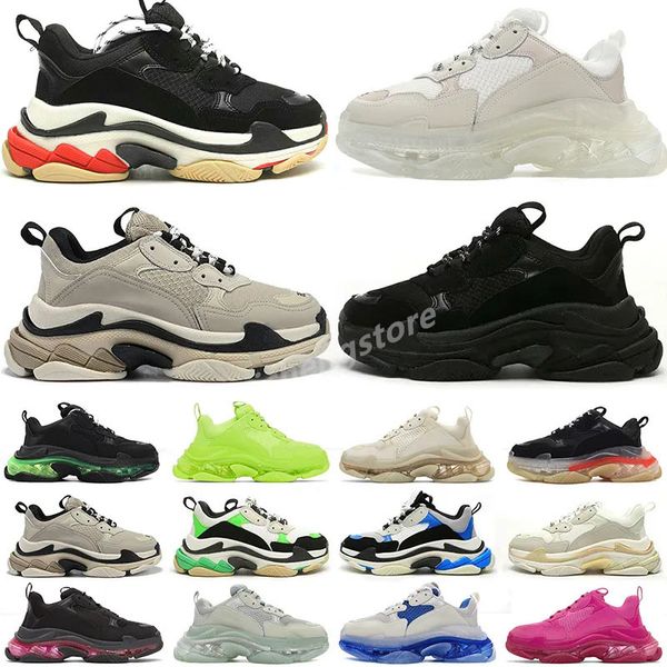 

shoes est mens crystal bottom casual 17w women dad platform trainers nciagas triple s sneaker designer flat sneakers size 36-45 vintage b5, Black