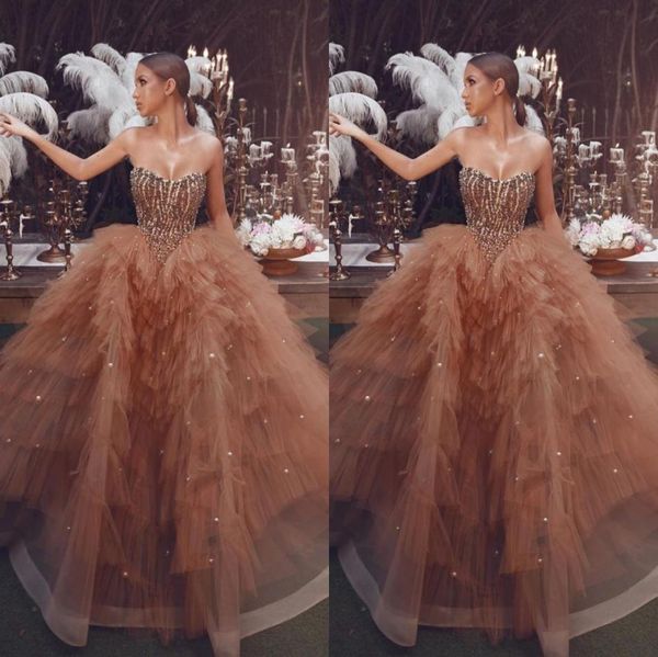 

bling sequined a line champagne evening dresses 2020 sweetheart neck tulle long ruffles prom gowns special occasion gowns8786422, Black;red